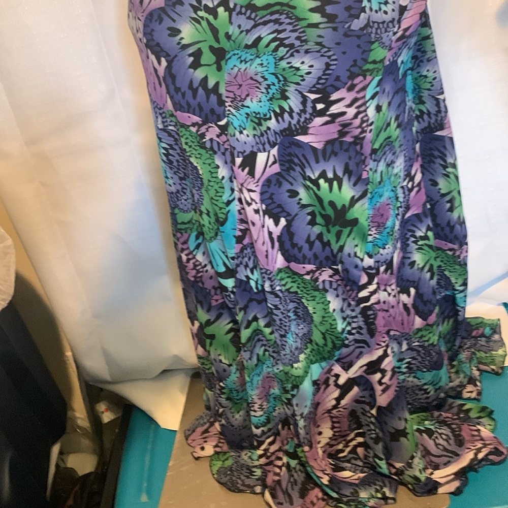 Sz M Colorful Maxi Skirt Lagenlook!Waist 32”x33”Rich Multi-Colored Lined,Lt Wt - Picture 4 of 6